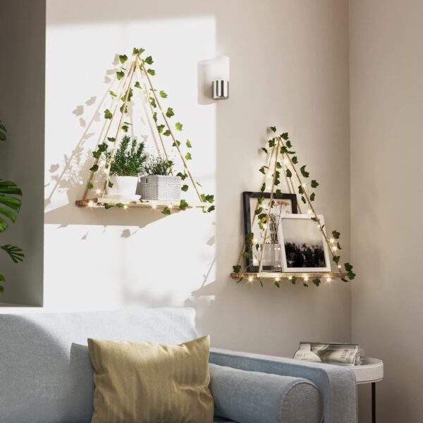 Artificial Ivy Shelves for a Lush Look living room