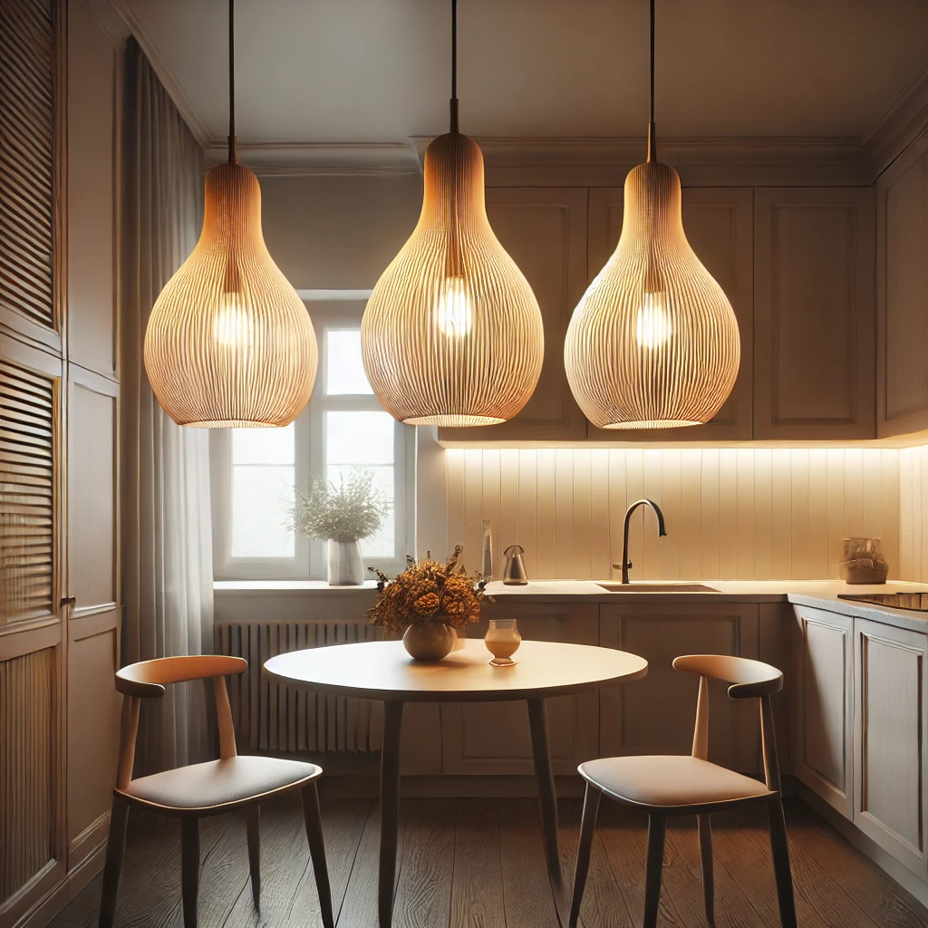 Cozy Dining Nook with Minimalist Pendant Lights - 02