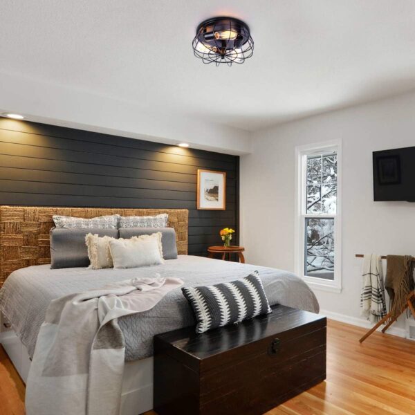 Illuminate Your Space with Industrial Ceiling Light bedroom