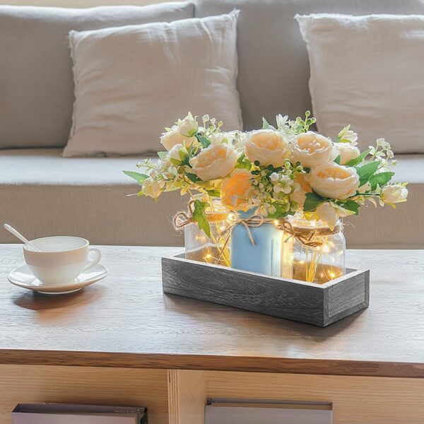 Mason Jar Lights with Rustic Farmhouse Charm centertable