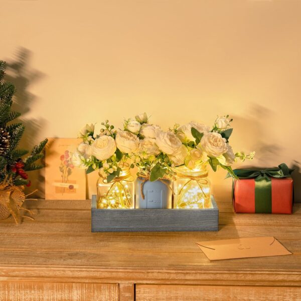 Mason Jar Lights with Rustic Farmhouse Charm tabletop