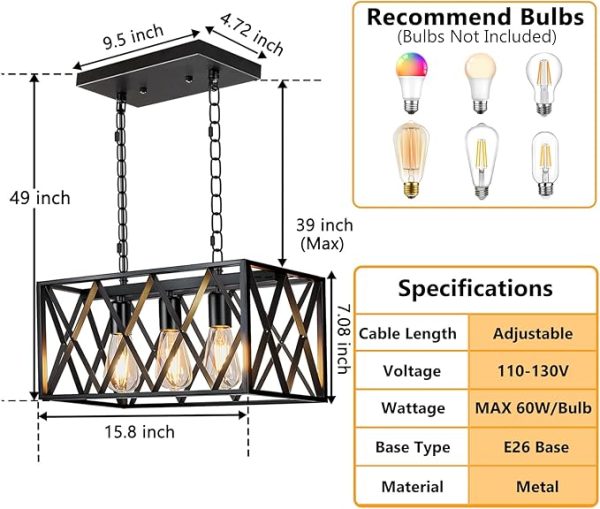 Modern Kitchen Pendant Lighting with Industrial Vintage Style 4