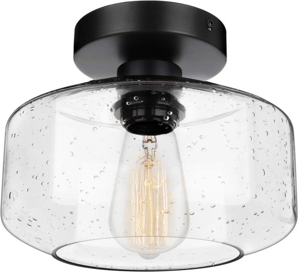 Modern Seeded Industrial Glass Kitchen Light