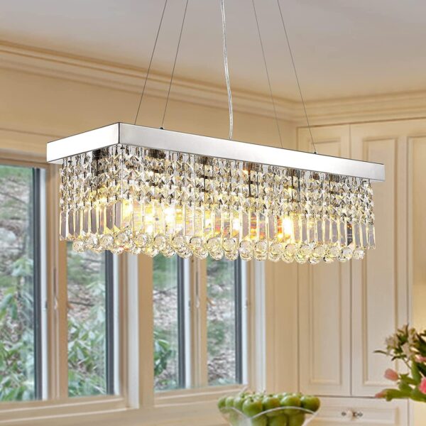 Sleek Modern Crystal Chandelier Statement Piece 1