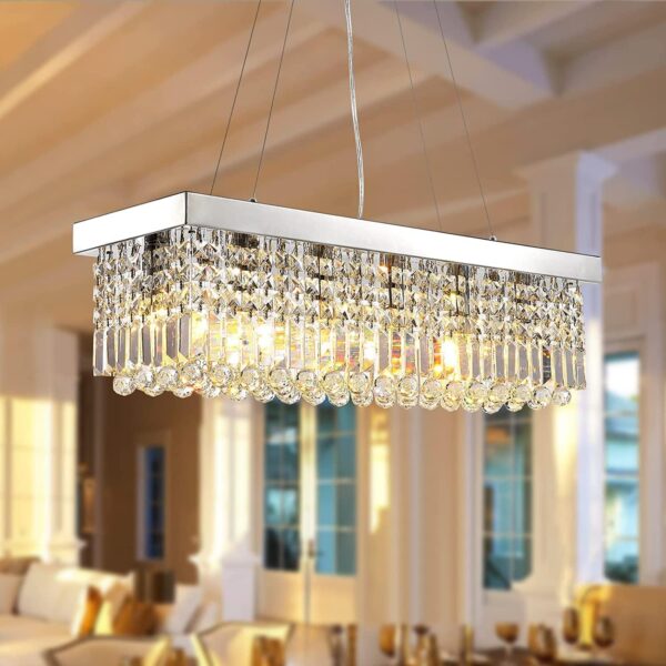 Sleek Modern Crystal Chandelier Statement Piece 5