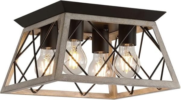 Vintage Farmhouse Pendant Light with Rustic Oak Finish for Farmhouse Decor 1